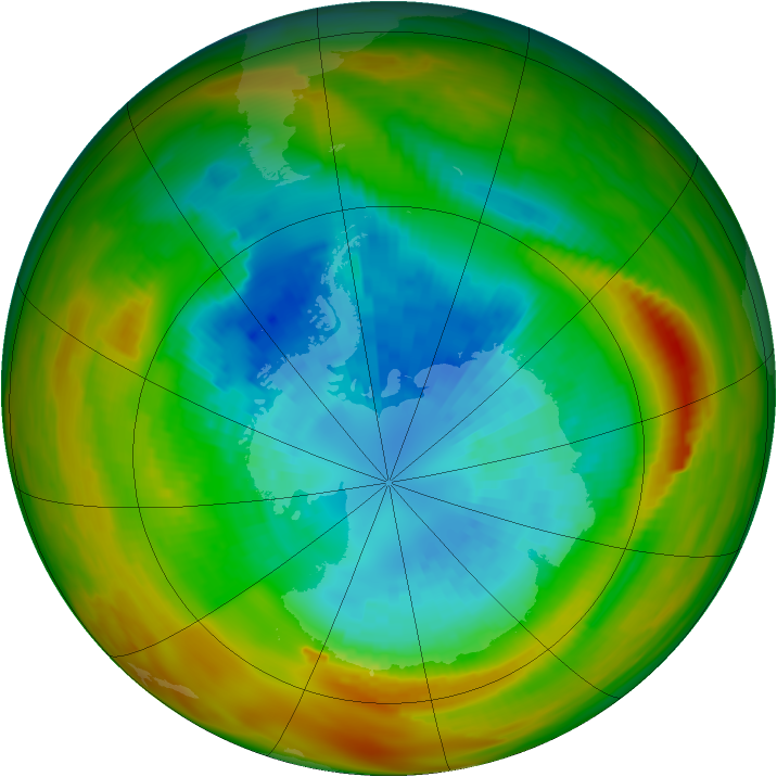 Antarctic ozone map for 16 September 1979